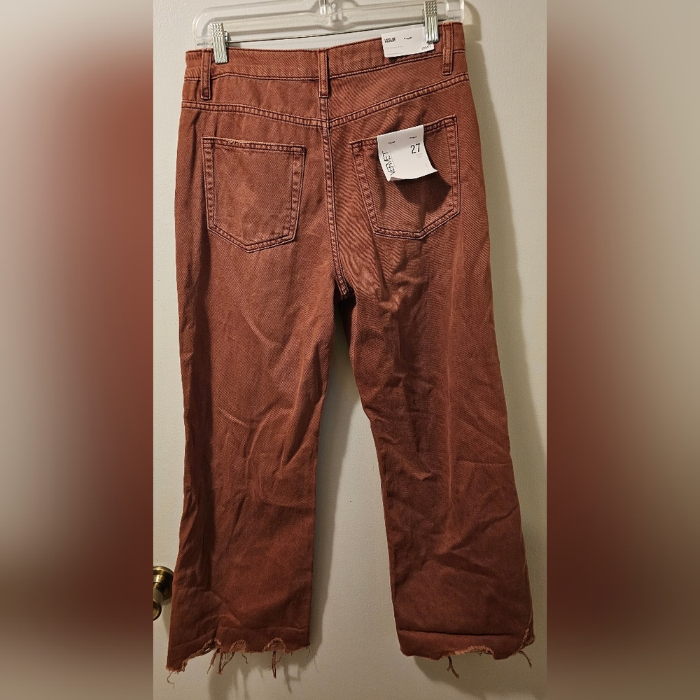Vervet Leslie 90's Vintage Flare Distressed High Rise Jeans Pink Womens 27 NWT - Picture 5 of 14